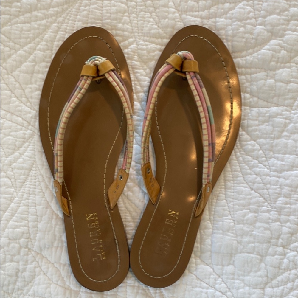 Lauren Ralph Lauren Multicolor Striped Sandals